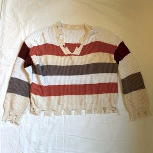 Striped knitted sweater size medium